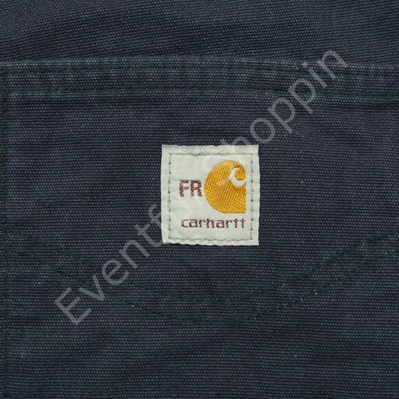 Carhartt Pants Mens 42 Blue Flame Resistant Cargo Cat 2 Canvas - Picture 4 of 6